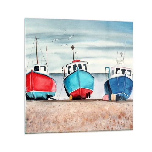 Glass picture - Ready for Fishing - 60x60 cm
