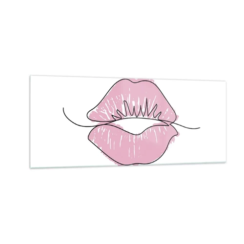 Glass picture - Ready for a Kiss? - 100x40 cm