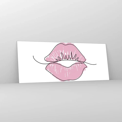 Glass picture - Ready for a Kiss? - 100x40 cm