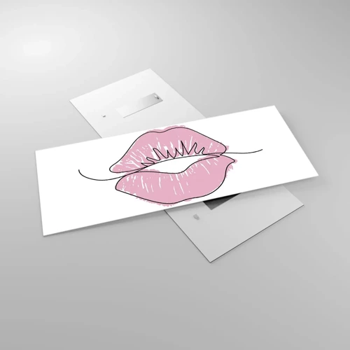 Glass picture - Ready for a Kiss? - 120x50 cm