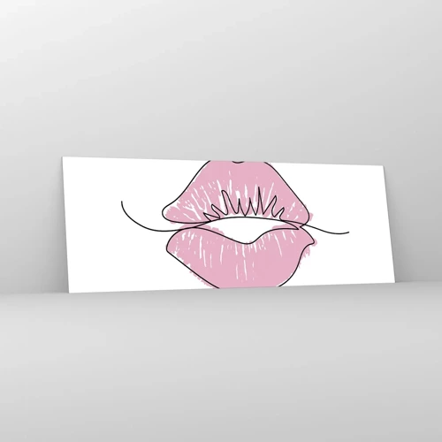 Glass picture - Ready for a Kiss? - 140x50 cm