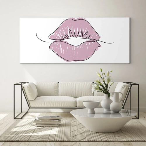 Glass picture - Ready for a Kiss? - 160x50 cm