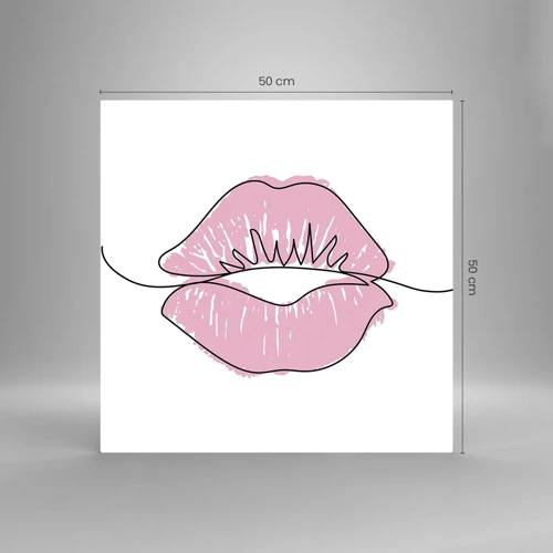 Glass picture - Ready for a Kiss? - 50x50 cm