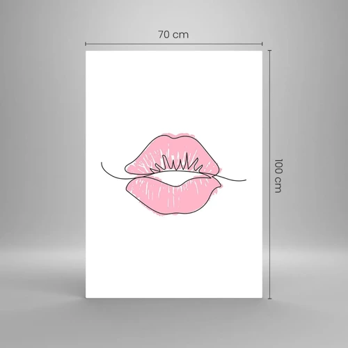 Glass picture - Ready for a Kiss? - 70x100 cm