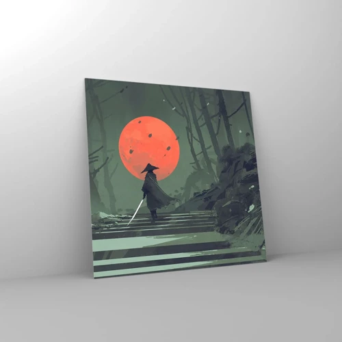 Glass picture - Red Moon Warrior - 30x30 cm