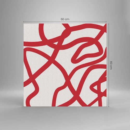 Glass picture - Red on White - 60x60 cm