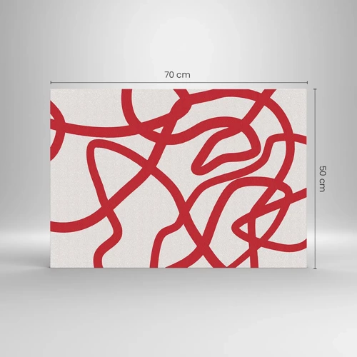 Glass picture - Red on White - 70x50 cm