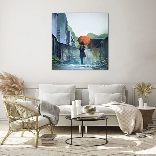 Glass picture - Refreshing Rain - 70x70 cm