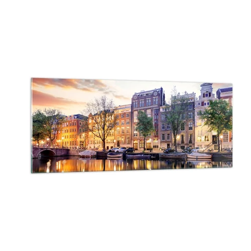 Glass picture - Reserved and Calm Dutch Beaty - 100x40 cm