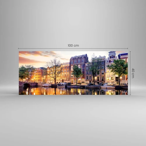 Glass picture - Reserved and Calm Dutch Beaty - 100x40 cm