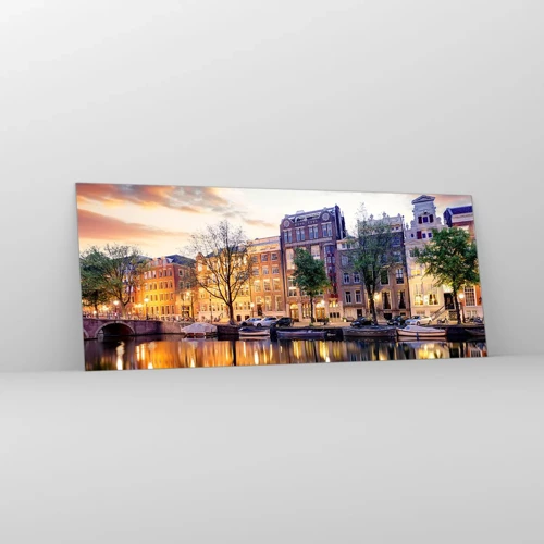 Glass picture - Reserved and Calm Dutch Beaty - 100x40 cm