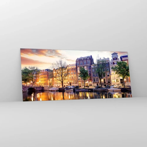 Glass picture - Reserved and Calm Dutch Beaty - 120x50 cm