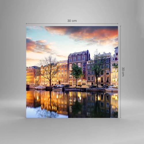 Glass picture - Reserved and Calm Dutch Beaty - 30x30 cm