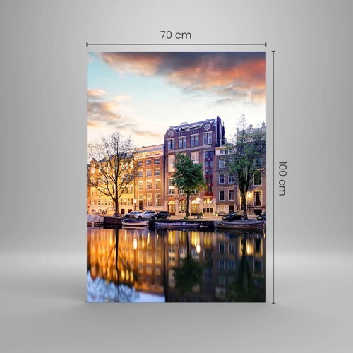 Glass picture - Reserved and Calm Dutch Beaty - 70x100 cm