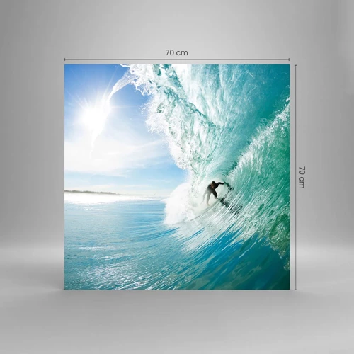 Glass picture - Riding the Wave - 70x70 cm