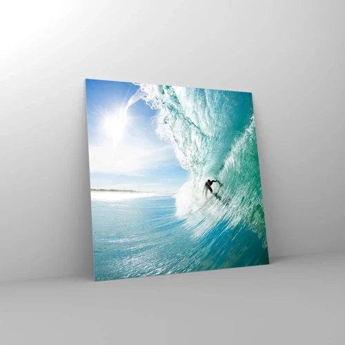 Glass picture - Riding the Wave - 70x70 cm