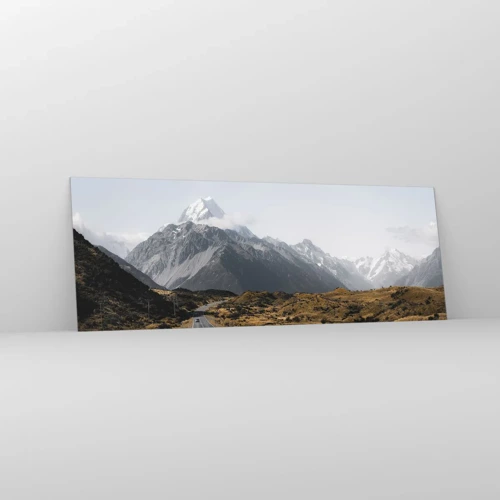 Glass picture - Road to the Heart of the Mountains - 140x50 cm