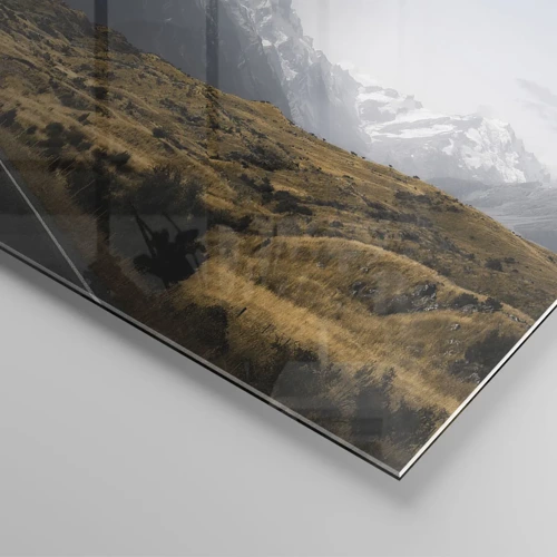 Glass picture - Road to the Heart of the Mountains - 140x50 cm