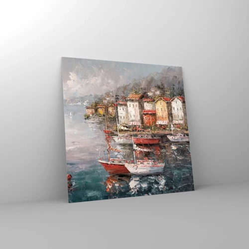 Glass picture - Romantic Marina - 40x40 cm