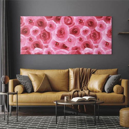 Glass picture - Roses at the Bottom and at the Top - 160x50 cm