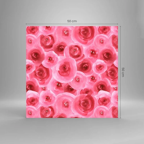 Glass picture - Roses at the Bottom and at the Top - 50x50 cm