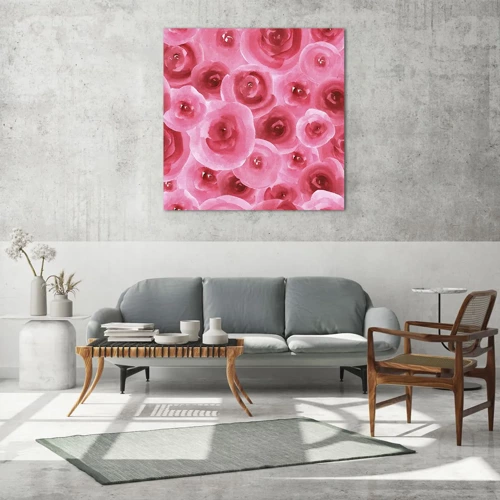 Glass picture - Roses at the Bottom and at the Top - 70x70 cm