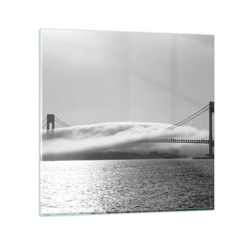 Glass picture - Sailing through the Golden Gate - 30x30 cm