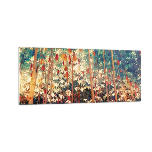 Glass picture - Secret Life of Leaves - 100x40 cm