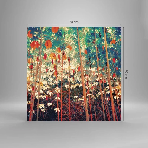 Glass picture - Secret Life of Leaves - 70x70 cm