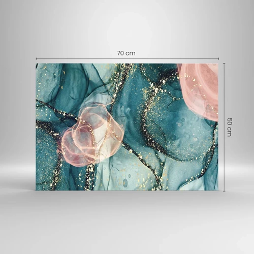 Glass picture - Silm Blue, Tulle Pink - 70x50 cm