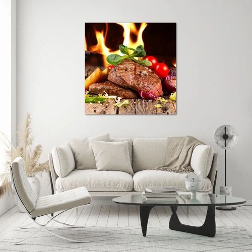 Glass picture - Smokey Barbecue - 30x30 cm