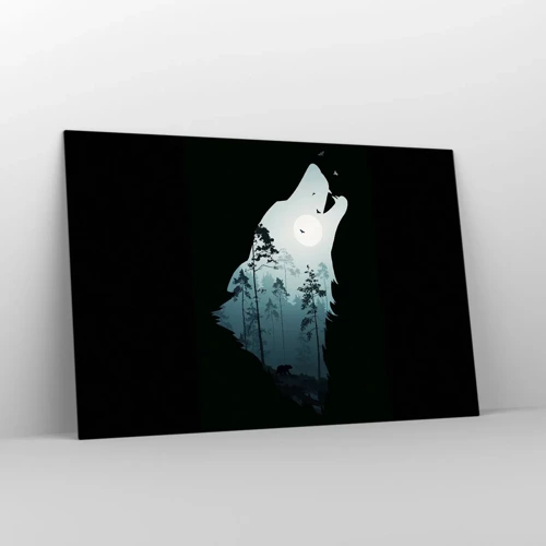 Glass picture - Sound of a Night Forest - 120x80 cm