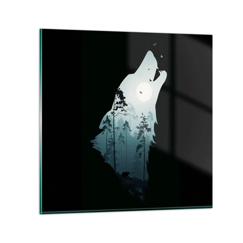 Glass picture - Sound of a Night Forest - 30x30 cm