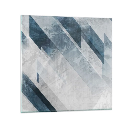 Glass picture - Spacial Composition - Movement of Greys - 40x40 cm