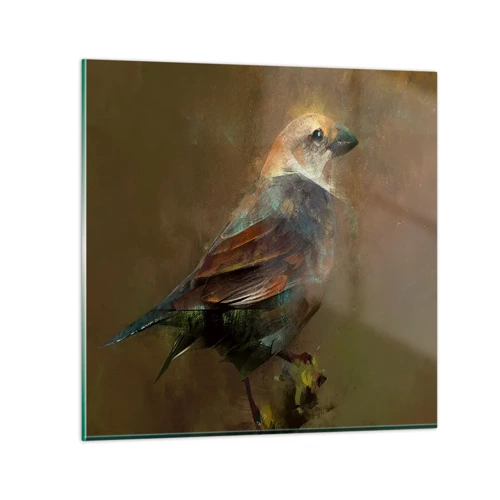 Glass picture - Sparrow, a Little Birdy - 40x40 cm