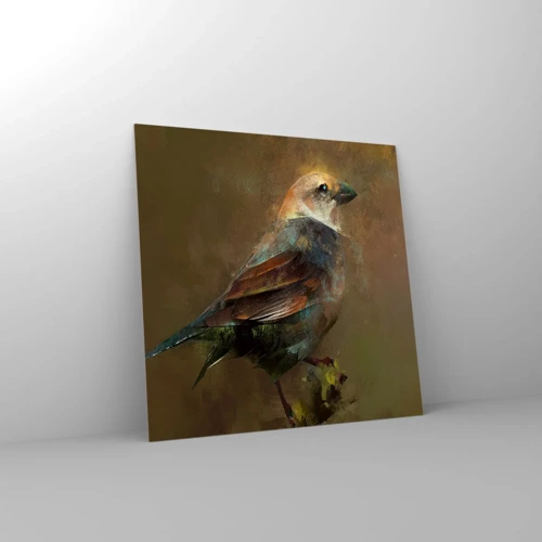 Glass picture - Sparrow, a Little Birdy - 40x40 cm