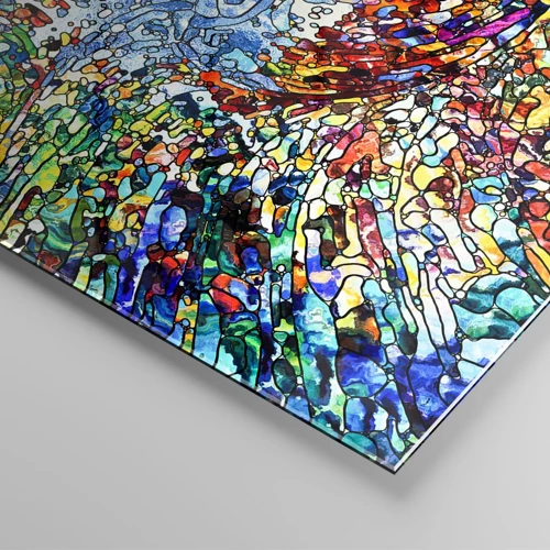 Glass picture - Stained Glass with Drops - 60x60 cm