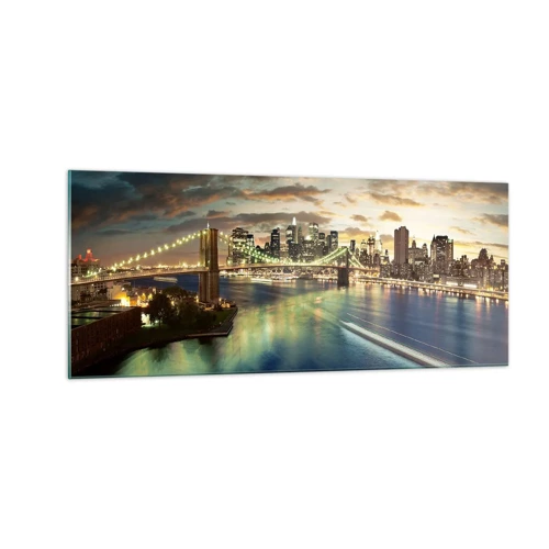 Glass picture - Starry Night over Manhattan - 100x40 cm