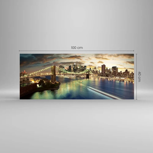 Glass picture - Starry Night over Manhattan - 100x40 cm