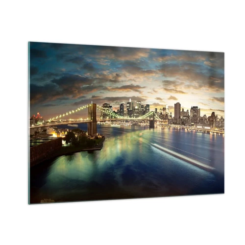 Glass picture - Starry Night over Manhattan - 100x70 cm