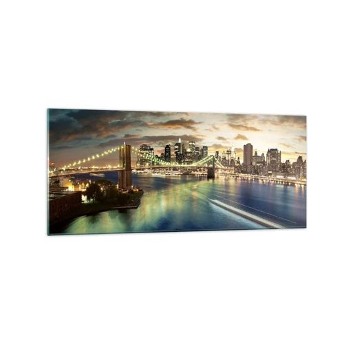 Glass picture - Starry Night over Manhattan - 120x50 cm