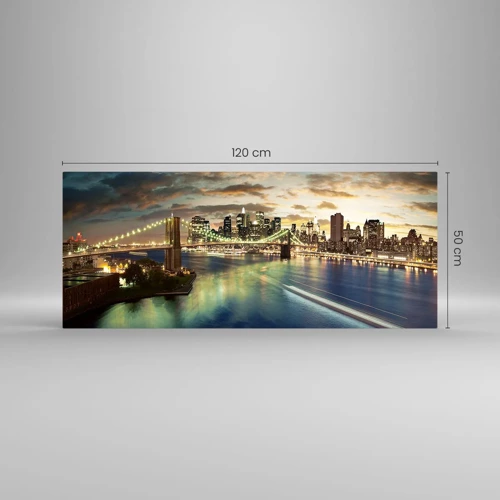 Glass picture - Starry Night over Manhattan - 120x50 cm