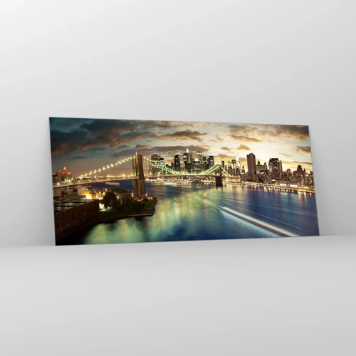 Glass picture - Starry Night over Manhattan - 120x50 cm