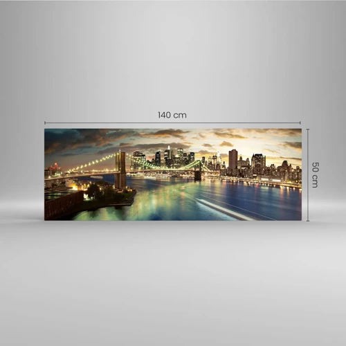 Glass picture - Starry Night over Manhattan - 140x50 cm