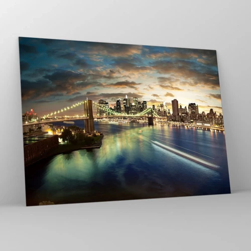 Glass picture - Starry Night over Manhattan - 70x50 cm