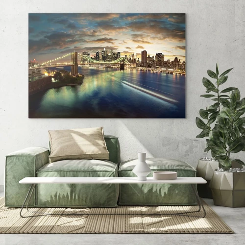 Glass picture - Starry Night over Manhattan - 70x50 cm