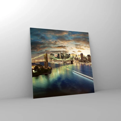 Glass picture - Starry Night over Manhattan - 70x70 cm