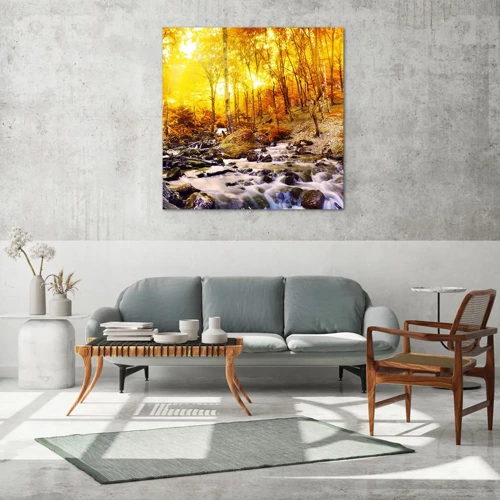 Glass picture - Stones Set in Gold and Platinum - 70x70 cm