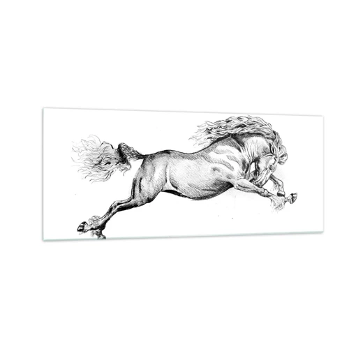 Glass picture - Stopped at a Gallop - 100x40 cm