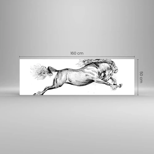 Glass picture - Stopped at a Gallop - 160x50 cm